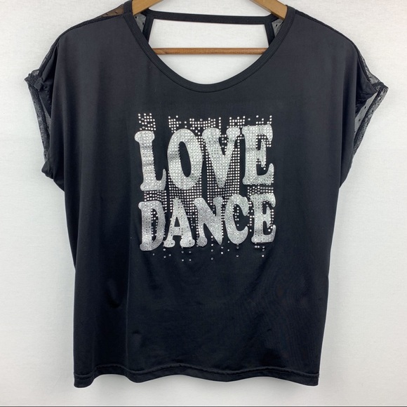 Tia Tops - Love Dance Glitter Lace Round Open Back Lounge Top